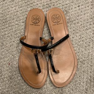 Black and gold 8.5 Tory Burch sandals